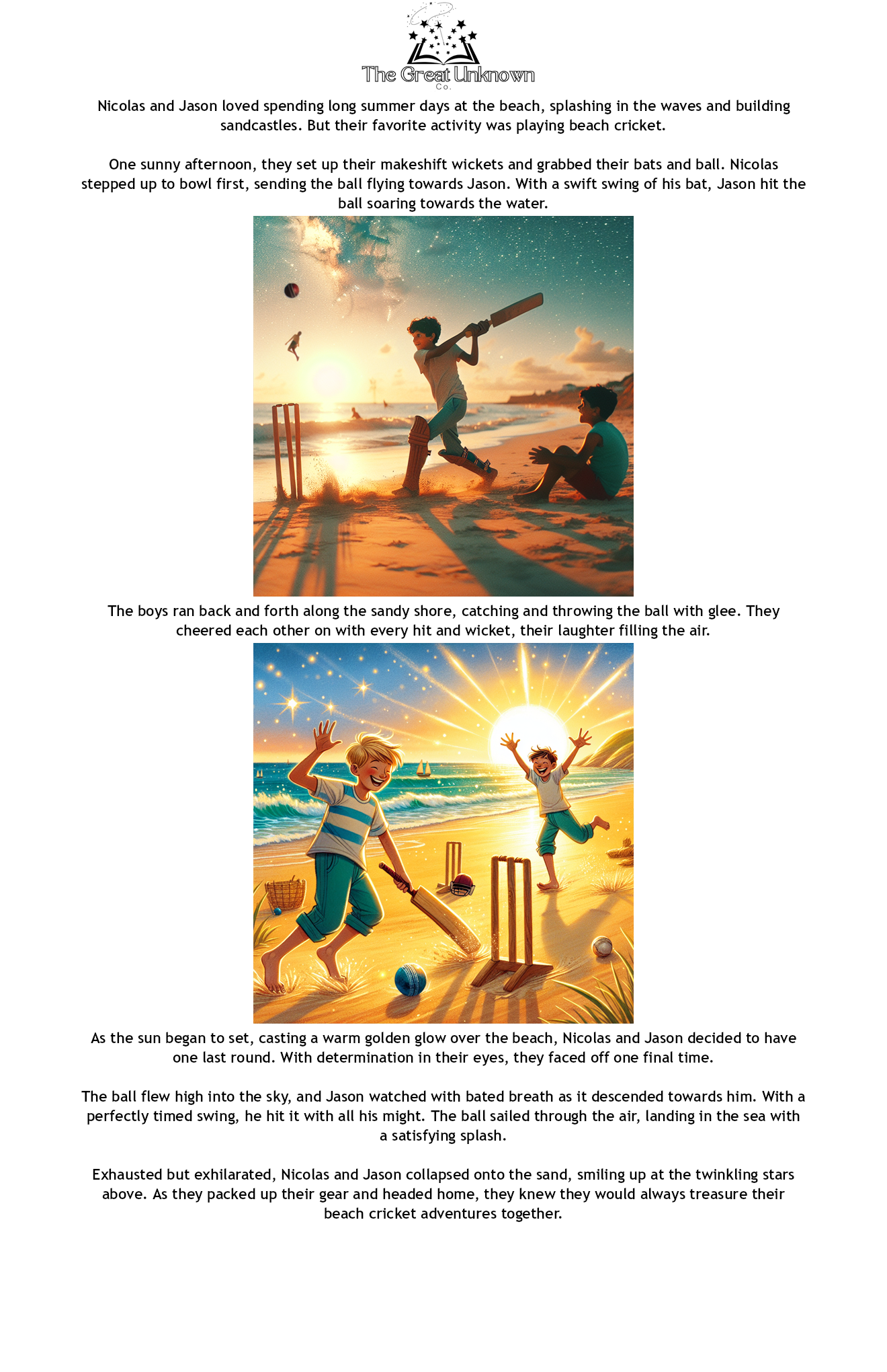 "Golden Memories of Beach Cricket"